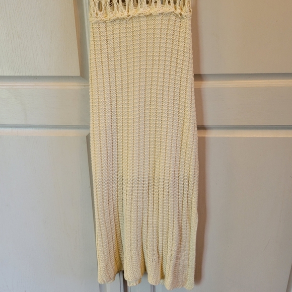 Revolve Line & Dot Cream Crochet Knit Sleeveless Midi Dress - Picture 5 of 11